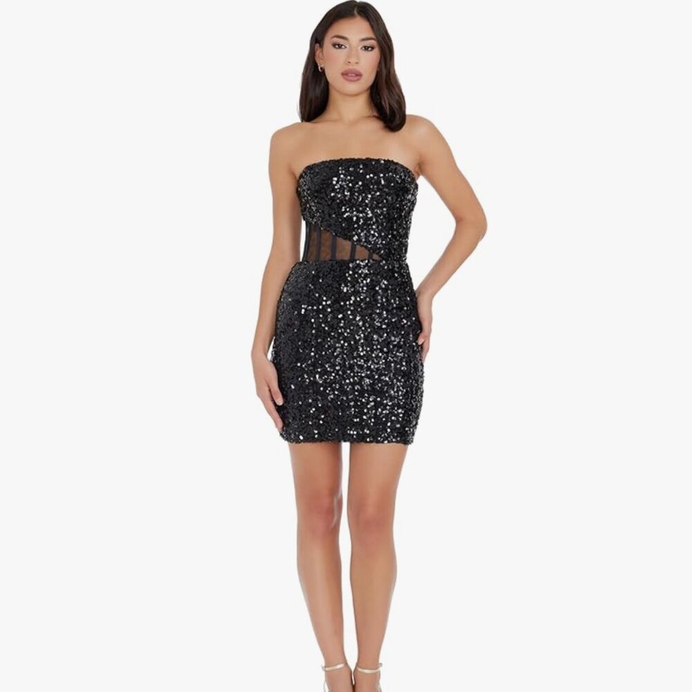 NWT Dress the Population Sequin Cherie Bodycon Mini Dress